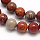 Natural Red Picture Jasper Round Beads Strands G-N0166-02-6mm-2