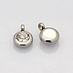 Trendy Original Color 304 Stainless Steel Faceted Grade A Rhinestone Flat Round Charms Pendants RB-N030-01C-1