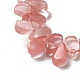 Chapelets de perles en verre de quartz de cerise G-B064-B49-4