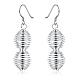 Gorgeous Silver Plated Brass Spring Peanut Dangle Earrings EJEW-BB00692-1