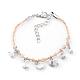 Natural Howlite Charm Bracelets BJEW-Q681-15-2