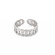 304 anillo de puño abierto de cadena de eslabones de acero inoxidable para mujer RJEW-S405-195P-1