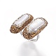 (venta de fábrica de fiestas de joyería) anillos de dedo ajustables con rhinestone de arcilla polimérica RJEW-K229-D01-4