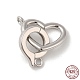 Rhodium Plated 925 Sterling Silver Fold Over Clasps STER-G038-09P-1