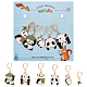 Nbeads 6 pièces 6 style panda et feuille de bambou alliage émail balancent boucles d'oreilles à levier pour les femmes HJEW-NB0001-37-1