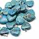 Dyed Heart Natural Gemstone Pendants G-Q438-05-1
