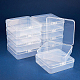 BENECREAT 10 Pack 3.74x3.74x1.18 Square Clear Plastic Bead Storage Containers Box Case with lid for Crafts CON-BC0005-12-2