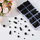 PH PandaHall 739pcs Imitation Pearls Beads with Holes 5 Style Pearl Craft Beads Round Teardrop Spacer Beads Black Glossy Pearl Beads for DIY Jewelry Wedding Event Supplies Vase Fillers KY-PH0001-66-2