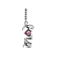 TINYSAND Rhodium Plated 925 Sterling Silver European Dangle Charms TS-P-044-2