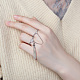 Shegrace 925 anillos dobles de plata esterlina tailandesa JR721A-01-3