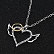Coeur d'ange exquis pendentifs en alliage de strass NJEW-N0052-116-7