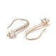 Brass Micro Pave Clear Cubic Zirconia Earring Hooks KK-G418-31G-2