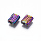 Rack Plating Rainbow Color Alloy Beads PALLOY-S180-358-3