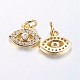 Long-Lasting Plated Brass Micro Pave Cubic Zirconia Charms ZIRC-F069-34G-2