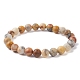 Bracelets extensibles en perles rondes en agate folle naturelle BJEW-TA00410-03-1