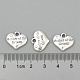 Wedding Theme Antique Silver Tone Tibetan Style Alloy Heart with Mother of the Groom Rhinestone Charms X-TIBEP-N005-17A-3