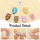 CHGCRAFT 14Pcs 7 Colors Owl Food Grade Eco-Friendly Silicone Beads SIL-CA0003-09-5