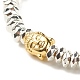 Bracelet extensible en perles d'hématite synthétique avec tête de bouddha en alliage BJEW-JB07956-4