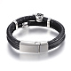 Leather Cord Multi-strand Bracelets BJEW-F317-057-4