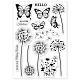 GLOBLELAND Butterfly Dandelion Clear Stamps for DIY Scrapbooking Wildflower Silhouette Silicone Clear Stamp Seals for Cards Making Photo Album Journal Home Decoration DIY-WH0167-57-0363-8