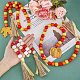 SUPERFINDINGS 3Pcs 3 Style Halloween Wood Beads Garland with Tassel Wood Bead Chains with Pumpkin and Maple Leaf Pendant Farmhouse Home Holiday Hanging Decorations 69-85cm HJEW-AB00040-3