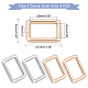 Chgcraft16pcs2色合金バッグロックキャッチクラスプ  長方形  バッグアクセサリー用  プラチナ＆ライトゴールド  3.45x2.4x0.5cm  内径：1.5x2.5のCM  8個/カラー FIND-CA0003-71-2