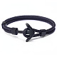 Bracelets multi-brins en cordon de polyester, avec fermoir en alliage, gunmetal, noir, 21 cm