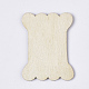 未染色の未完成の木糸巻き板  クロスステッチ用  骨  パパイヤホイップ  98x79x2.5mm WOOD-T011-53B-2