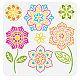 FINGERINSPIRE Boho Flower Painting Stencil 11.8x11.8inch Reusable 7 Style Mandala Flower Pattern Drawing Template DIY Plants Floral Boho Theme Decor Stencil for Painting on Wood Wall Fabric Furniture DIY-WH0391-0811-1