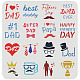 FINGERINSPIRE Father's Day Cookie Stencil 30x30cm Reusable 16 Patterns Father's Day Theme Painting Stencil PET Beard Heart Tie Hat DIY Drawing Template Dad Papa Craft Stencils for Home Decor DIY-WH0383-0030-1