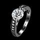 Gris anthracite tendance laiton plaqué anneaux zircone cubique doigt RJEW-BB17152-6-2
