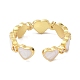 Corazón real 18k anillos de puño chapado en oro para niña regalo de mujer X-ZIRC-C021-05G-3