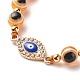 Bracelet perles tressées en résine ronde mauvais œil BJEW-JB07365-5