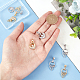 DICOSMETIC 8Pcs 4 Styles Flat Round Fold Over Clasps Extenders Clasp with Butterfly Micro Pave Clear Cubic Zirconia Clasp Brass Dangle Charm Connector Clasp for Necklace Jewelry Making KK-DC0001-64-3