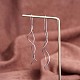 Rhodium Plated 925 Sterling Silver Linear Wave Charms Ear Thread JE1036A-3