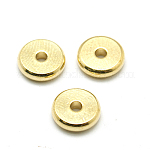 Latón entrepieza de abalorios, disco, dorado, 7x1.6mm, agujero: 1.5 mm