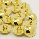 1 hoyos botones de caña del acrílico chapado, Botones de medio caña / domo, dorado, 18x11.5mm, agujero: 3.5 mm