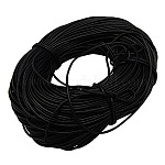 Black Cowhide Leather Cord For DIY Craft Jewelry, Size: about 4mm in diameter
