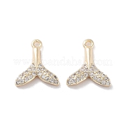 Brass Micro Pave Clear Cubic Zirconia Charms KK-F871-33G