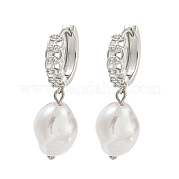 Серьга-кольцо из латуни с микропаве EJEW-C102-26C-P