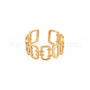 Ионное покрытие (ip) 304 открытое прямоугольное манжетное кольцо из нержавеющей стали для женщин RJEW-S405-237G