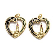 Латунные микро проложить кубического циркония подвески ZIRC-O039-22G