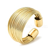 Brass Multi Wire Wrap Open Cuff Ring RJEW-C037-02G