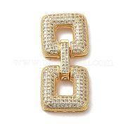 Brass Micro Pave Clear Cubic Zirconia Fold Over Clasps KK-G481-04G