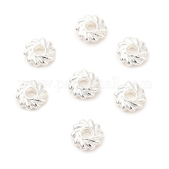 Perline distanziali in lega ecologica, placcato di lunga durata, cadmio & nichel &piombo libero, fiore, argento, 4.8x1.5mm, Foro: 1.2 mm