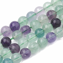 Chapelets de perles en fluorite naturel, ronde, 4mm, Trou: 1mm, Environ 87~90 pcs/chapelet, 15 pouce