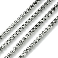 Anlaufbeständige Panzerketten aus Edelstahl 304, ungeschweißte, Edelstahl Farbe, 4x4 mm