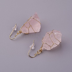 Naturali Quarzo Rosa ciondola&nbsp;EJEW-F228-A02