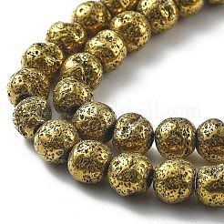 Fili di perle di roccia lavica naturale elettrodeposta&nbsp;G-A251-E01-01C