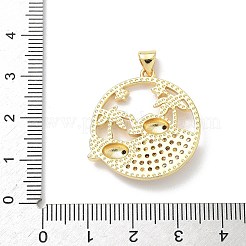 Pendentifs avec zircon cubiques à micro-pavés en laiton&nbsp;KK-P330-07C-G